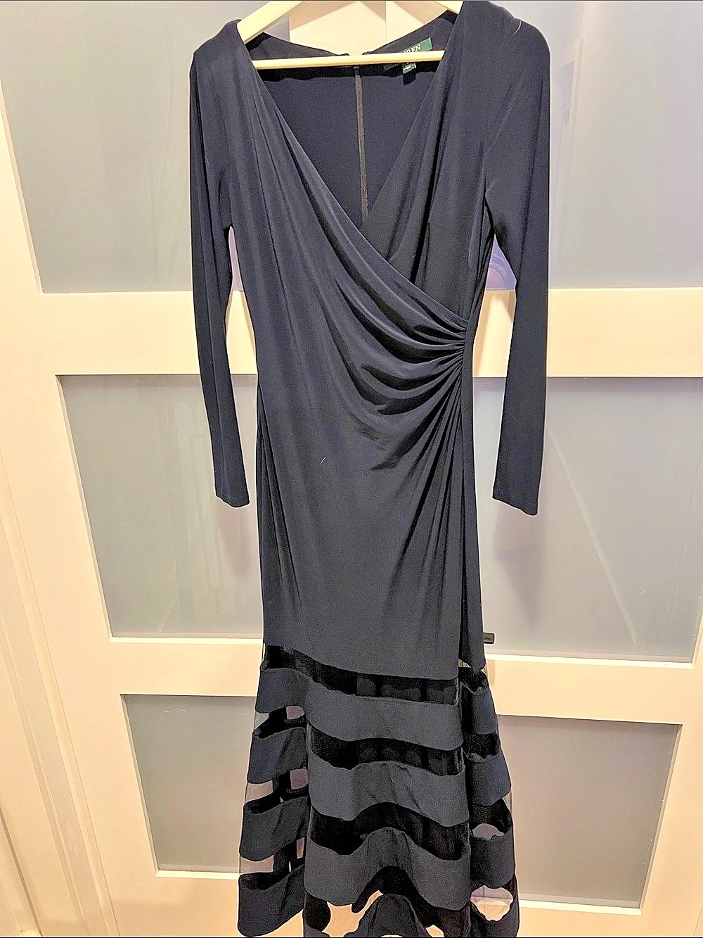 Lauren Ralph Lauren Black Draped Maxi Dress Size 4 Like New